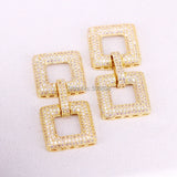 5PCS Micro Pave CZ Double Square Buckle Clasp for Jewelry Findings