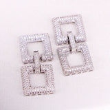 5PCS Micro Pave CZ Double Square Buckle Clasp for Jewelry Findings