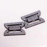 5PCS CZ Clear Micro Pave Buckle Clasp, Cubic Zirconia Interlocking Findings