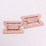 5PCS CZ Clear Micro Pave Buckle Clasp, Cubic Zirconia Interlocking Findings