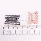 5PCS CZ Clear Micro Pave Buckle Clasp, Cubic Zirconia Interlocking Findings