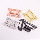 5PCS CZ Clear Micro Pave Buckle Clasp, Cubic Zirconia Interlocking Findings