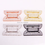 5PCS CZ Clear Micro Pave Buckle Clasp, Cubic Zirconia Interlocking Findings