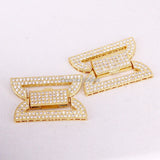 5PCS CZ Clear Micro Pave Buckle Clasp, Cubic Zirconia Interlocking Findings
