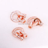5PCS CZ Micro Pave Leather Cord Clasp Interlocking Buckle Fastener