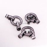 5PCS CZ Micro Pave Leather Cord Clasp Interlocking Buckle Fastener