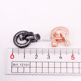 5PCS CZ Micro Pave Leather Cord Clasp Interlocking Buckle Fastener