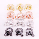 5PCS CZ Micro Pave Leather Cord Clasp Interlocking Buckle Fastener