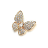5PCS Copper Zircon Crystal Butterfly Pendant DIY Making Necklaces