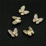5PCS Copper Zircon Crystal Butterfly Pendant DIY Making Necklaces