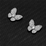 5PCS Copper Zircon Crystal Butterfly Pendant DIY Making Necklaces