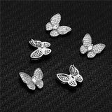 5PCS Copper Zircon Crystal Butterfly Pendant DIY Making Necklaces
