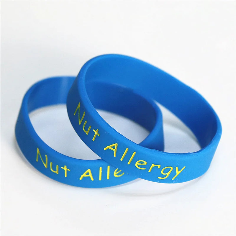 5PCS Nut Allergy Silicone Wristband Kids 5 Colors Bracelets&Bangles SH110K