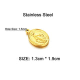 5PCS Oval Stainless Steel Religious Jesus Charms Pendant For Necklaces