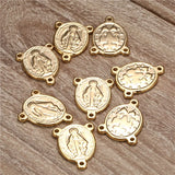 5PCS Oval Stainless Steel Religious Jesus Charms Pendant For Necklaces