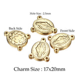 5PCS Oval Stainless Steel Religious Jesus Charms Pendant For Necklaces