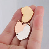 5PCS Stainless Steel Heart Pendant DIY Jewelry Making Charm Accessories