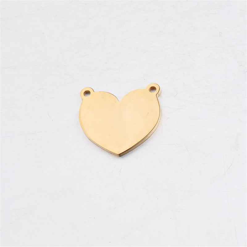 5PCS Stainless Steel Heart Pendant DIY Jewelry Making Charm Accessories