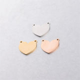 5PCS Stainless Steel Heart Pendant DIY Jewelry Making Charm Accessories