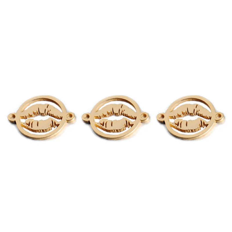 5PCS Stainless Steel Lips Mouth Pendants for Jewelry DIY Making