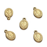 5PCS Stainless Steel Oval Jesus Charms for DIY Necklace Pendant