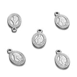 5PCS Stainless Steel Oval Jesus Charms for DIY Necklace Pendant