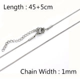 5PCS Stainless Steel Square Snake Chain for DIY Jewelry Making