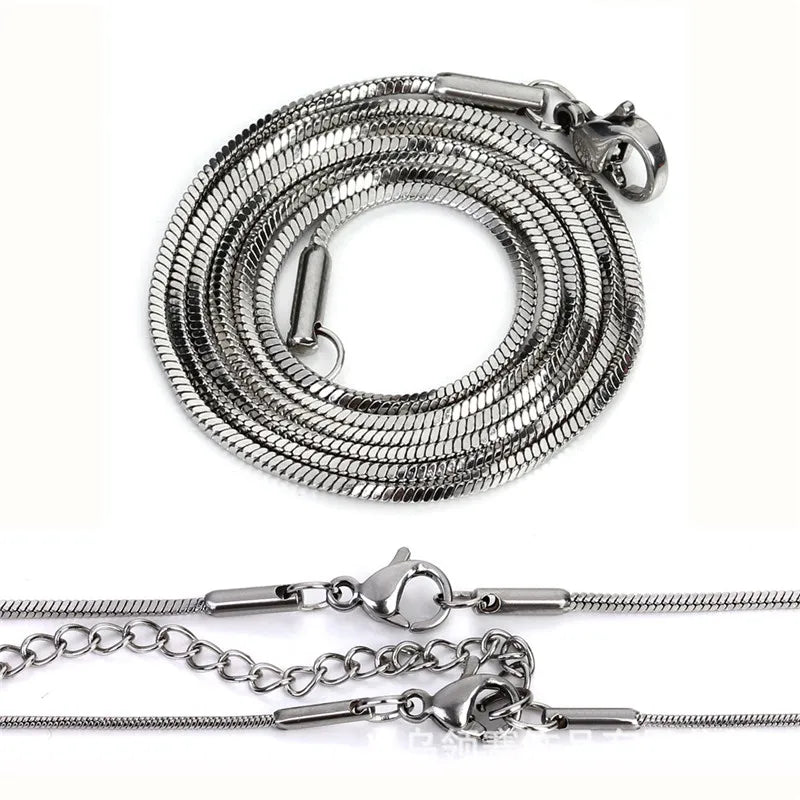 5PCS Stainless Steel Square Snake Chain for DIY Jewelry Making