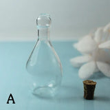5PCS Octagonal Cork Glass Bottle Mini Wishing Necklace Pendant