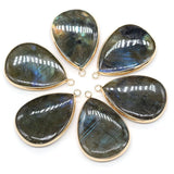 Labradorite Water Drop Pendant 22x40mm for Jewelry Making