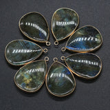 Labradorite Water Drop Pendant 22x40mm for Jewelry Making