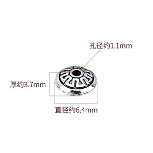 5PCSS925 Thai Silver Flying Saucer Beads Jewelry DIY Accessories