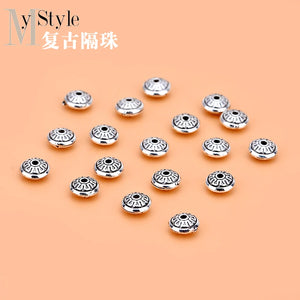 5PCSS925 Thai Silver Flying Saucer Beads Jewelry DIY Accessories