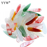 Leaf Shape Natural Stone Pendants 35x10x5mm - DIY Necklace Jewelry Making
