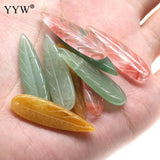 Leaf Shape Natural Stone Pendants 35x10x5mm - DIY Necklace Jewelry Making
