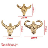 5PCs Cow Charms Stainless Steel Animal Pendants for DIY Jewelry Making