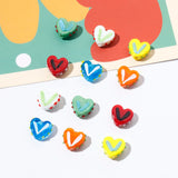 5PCs Lampwork Glass Sweet Beads Heart Multicolor Dot Spacer Beads DIY Jewelry