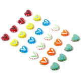 5PCs Lampwork Glass Sweet Beads Heart Multicolor Dot Spacer Beads DIY Jewelry