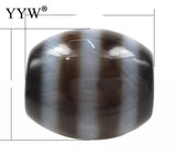 5PCs Natural Tibetan Dzi Beads, Oval, Stripe, Two Tone
