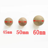 5PCs Natural Wooden Balls Big Size Wood Ball Spacer Beads No Hole 45mm-60mm