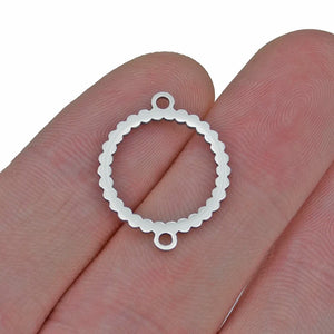 5PCs Stainless Steel Circle Charms Pendant DIY Bracelet Jewelry Making