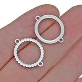 5PCs Stainless Steel Circle Charms Pendant DIY Bracelet Jewelry Making