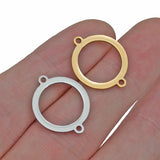 5PCs Stainless Steel Circle Charms Pendant DIY Bracelet Jewelry Making