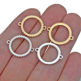 5PCs Stainless Steel Circle Charms Pendant DIY Bracelet Jewelry Making