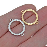 5PCs Stainless Steel Circle Charms Pendant DIY Bracelet Jewelry Making