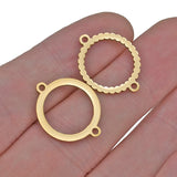 5PCs Stainless Steel Circle Charms Pendant DIY Bracelet Jewelry Making