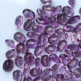 5pcs Amethyst Loose Beads 6x8mm AA Flat Oval Faceted for DIY Earrings