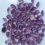 5pcs Amethyst Loose Beads 6x8mm AA Flat Oval Faceted for DIY Earrings