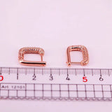 5 Pairs CZ Silver Geometric Rectangle Hoop Earrings for Women 14*18MM