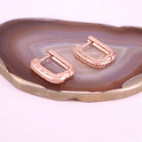 5 Pairs CZ Silver Geometric Rectangle Hoop Earrings for Women 14*18MM